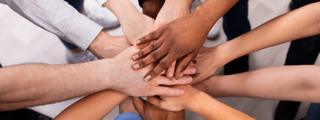 Diverse set of hands.