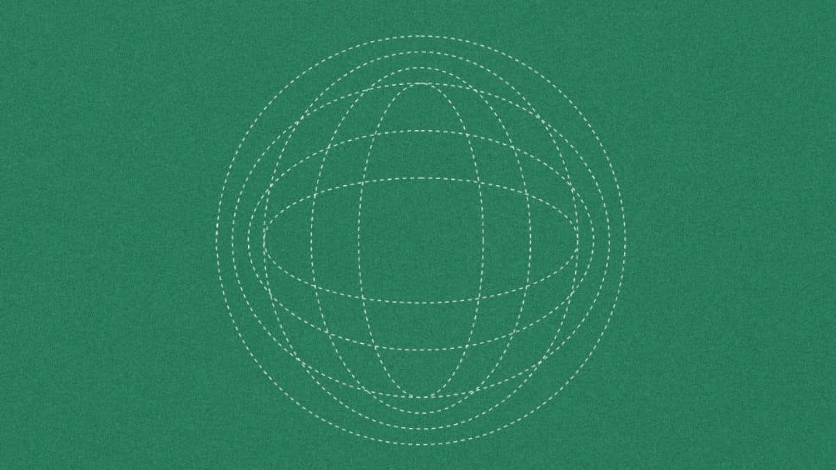 Sphere on green background