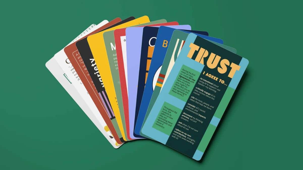 Event feature image a set of cards on green background