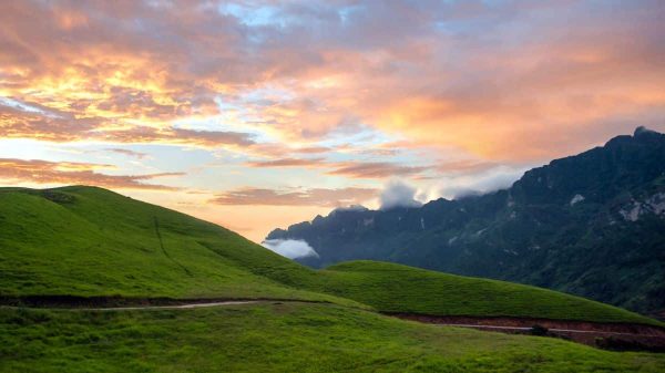 Sunset over the mountains
